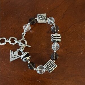 Silpada Smoky Quartz and Clear Crystal Bracelet
